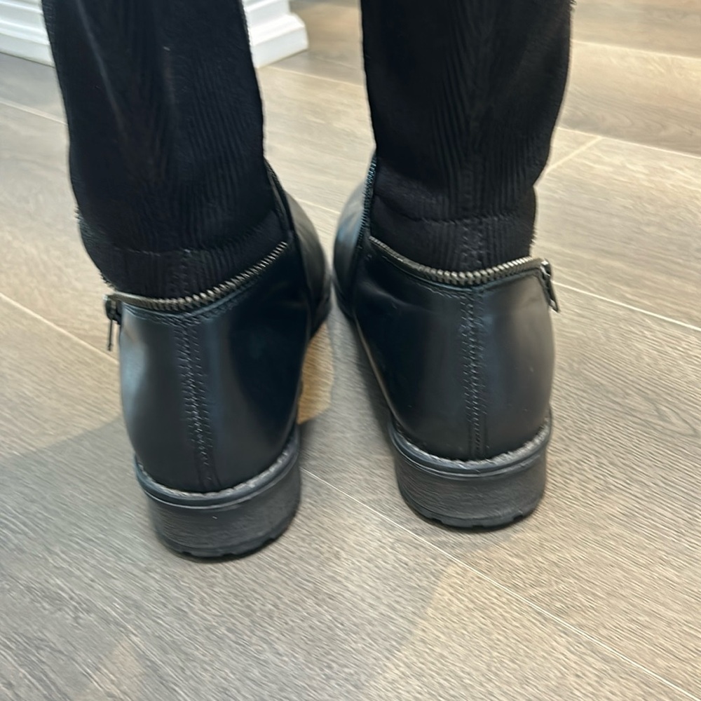 Remonte Black Leather & Stretch Tall Riding Boots EU 38 Classic Equine Style - Picture 4 of 17